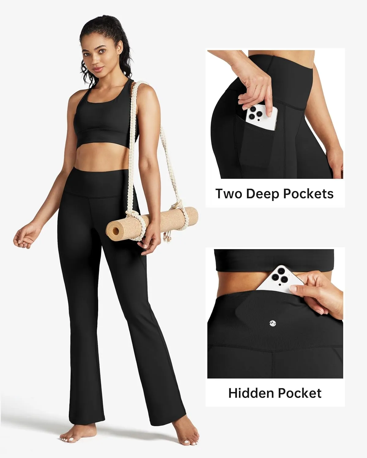 Willit Women's Yoga Pants 27"/29"/31"/33" Flare Leggings Bootcut High Waist Tummy Control Workout Pants with Pockets