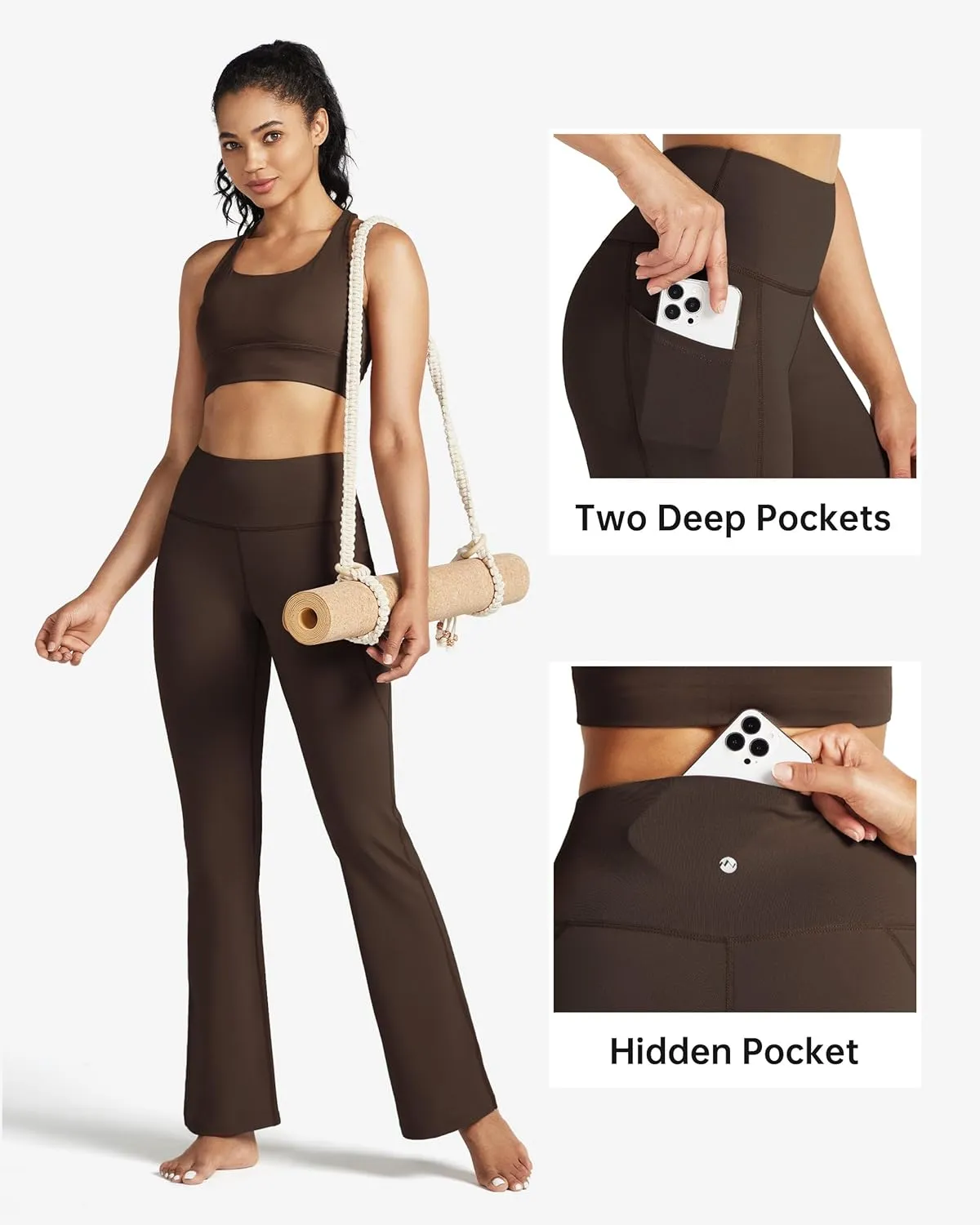 Willit Women's Yoga Pants 27"/29"/31"/33" Flare Leggings Bootcut High Waist Tummy Control Workout Pants with Pockets