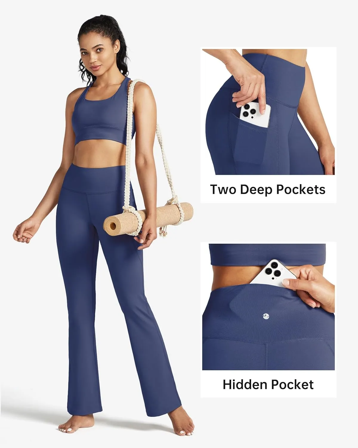 Willit Women's Yoga Pants 27"/29"/31"/33" Flare Leggings Bootcut High Waist Tummy Control Workout Pants with Pockets