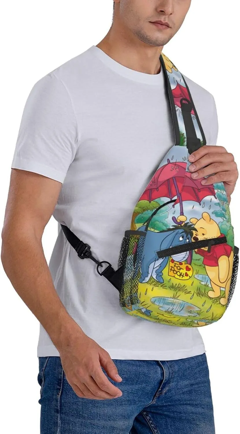 Win-nie The Pooh Crossbody Bag Sling Shoulder Bag for Outdoor Travel Sports Camping Hiking Shoulder Bags