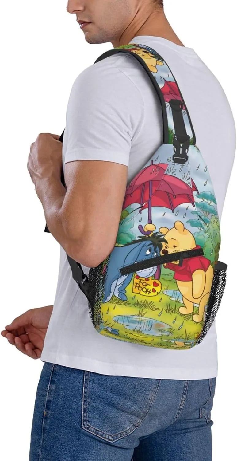 Win-nie The Pooh Crossbody Bag Sling Shoulder Bag for Outdoor Travel Sports Camping Hiking Shoulder Bags
