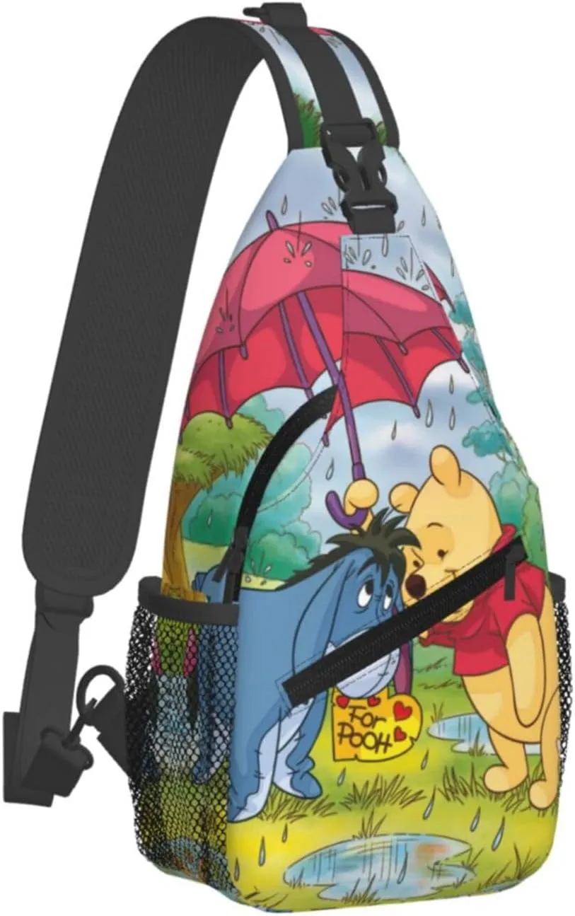 Win-nie The Pooh Crossbody Bag Sling Shoulder Bag for Outdoor Travel Sports Camping Hiking Shoulder Bags