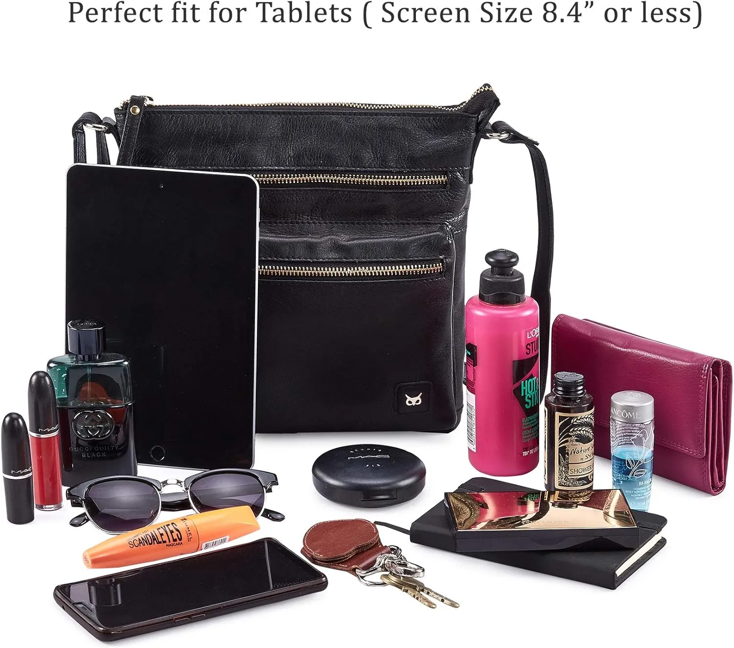 Wise Owl Accessories Small Crossbody Bags for Women Real Leather Purse Handbags Crossover Over the Shoulder Pocketbook