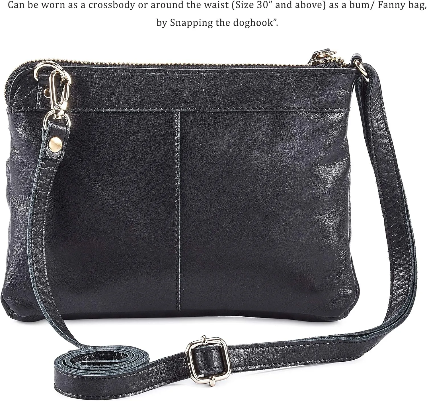 Wise Owl Accessories Small Crossbody Sling Bag Real Leather Purse for Women Crossover Trendy Shoulder Handbag
