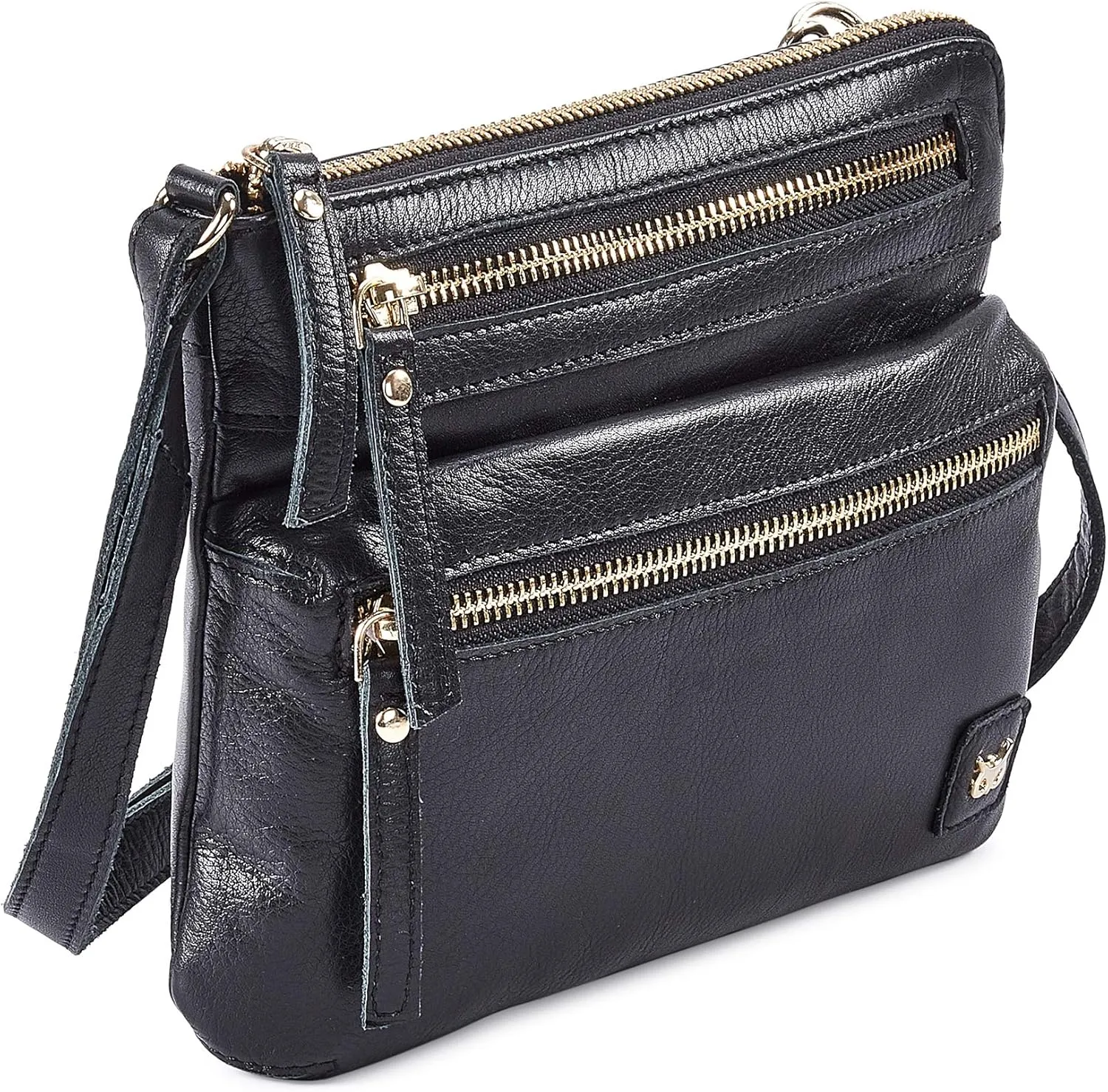 Wise Owl Accessories Small Crossbody Sling Bag Real Leather Purse for Women Crossover Trendy Shoulder Handbag