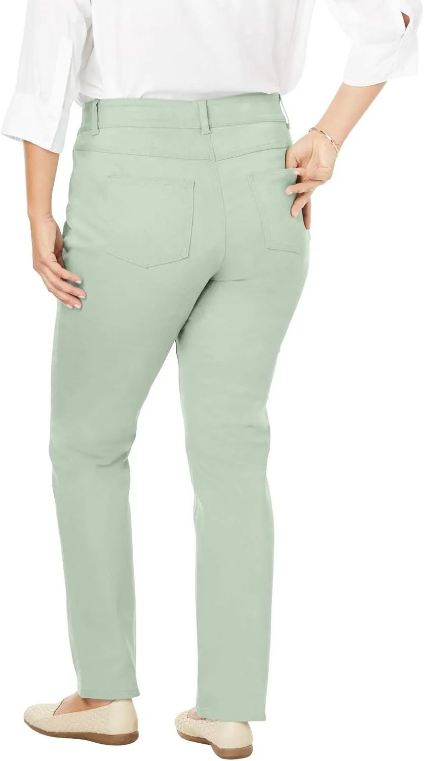 Woman Within Plus Size Secret Solutions; Tummy Smoothing Straight Leg Denim Jean