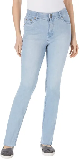 Woman Within Plus Size Secret Solutions; Tummy Smoothing Straight Leg Denim Jean
