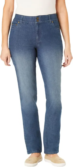 Woman Within Plus Size Secret Solutions; Tummy Smoothing Straight Leg Denim Jean