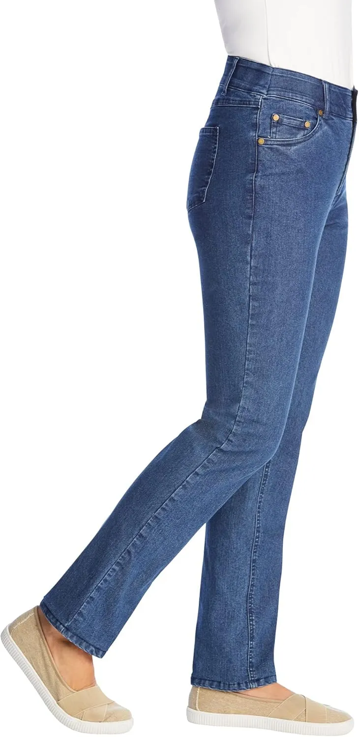 Woman Within Plus Size Secret Solutions; Tummy Smoothing Straight Leg Denim Jean