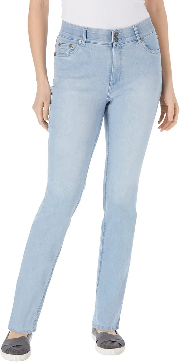 Woman Within Plus Size Secret Solutions; Tummy Smoothing Straight Leg Denim Jean