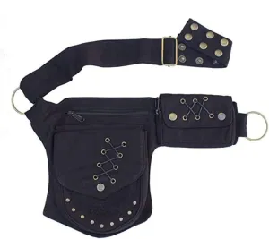 Women Waist Bag Fanny Bag Renaissance Faire Festival Chest Pack with Adjustable Belt Fashion Hip Bum Bag for Running Hiking 00/Black
