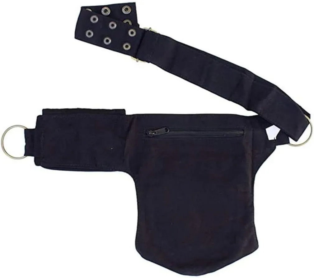 Women Waist Bag Fanny Bag Renaissance Faire Festival Chest Pack with Adjustable Belt Fashion Hip Bum Bag for Running Hiking 00/Black