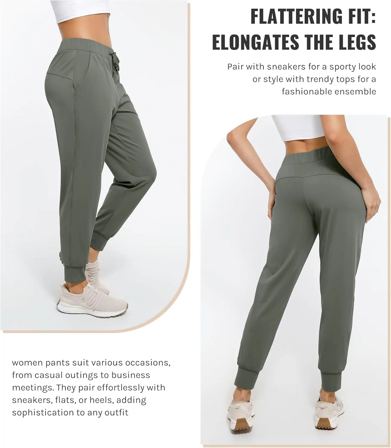Womens Joggers with Pockets Ultra Soft Tapered Leg Joggers for Workouts and Running