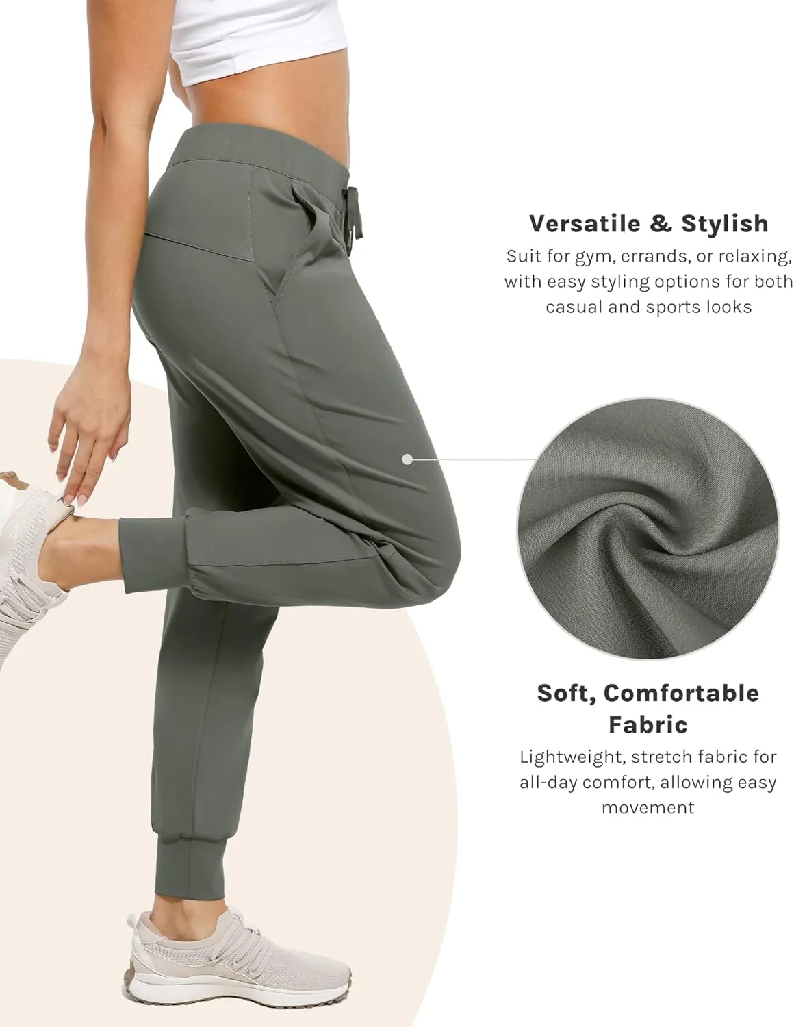 Womens Joggers with Pockets Ultra Soft Tapered Leg Joggers for Workouts and Running