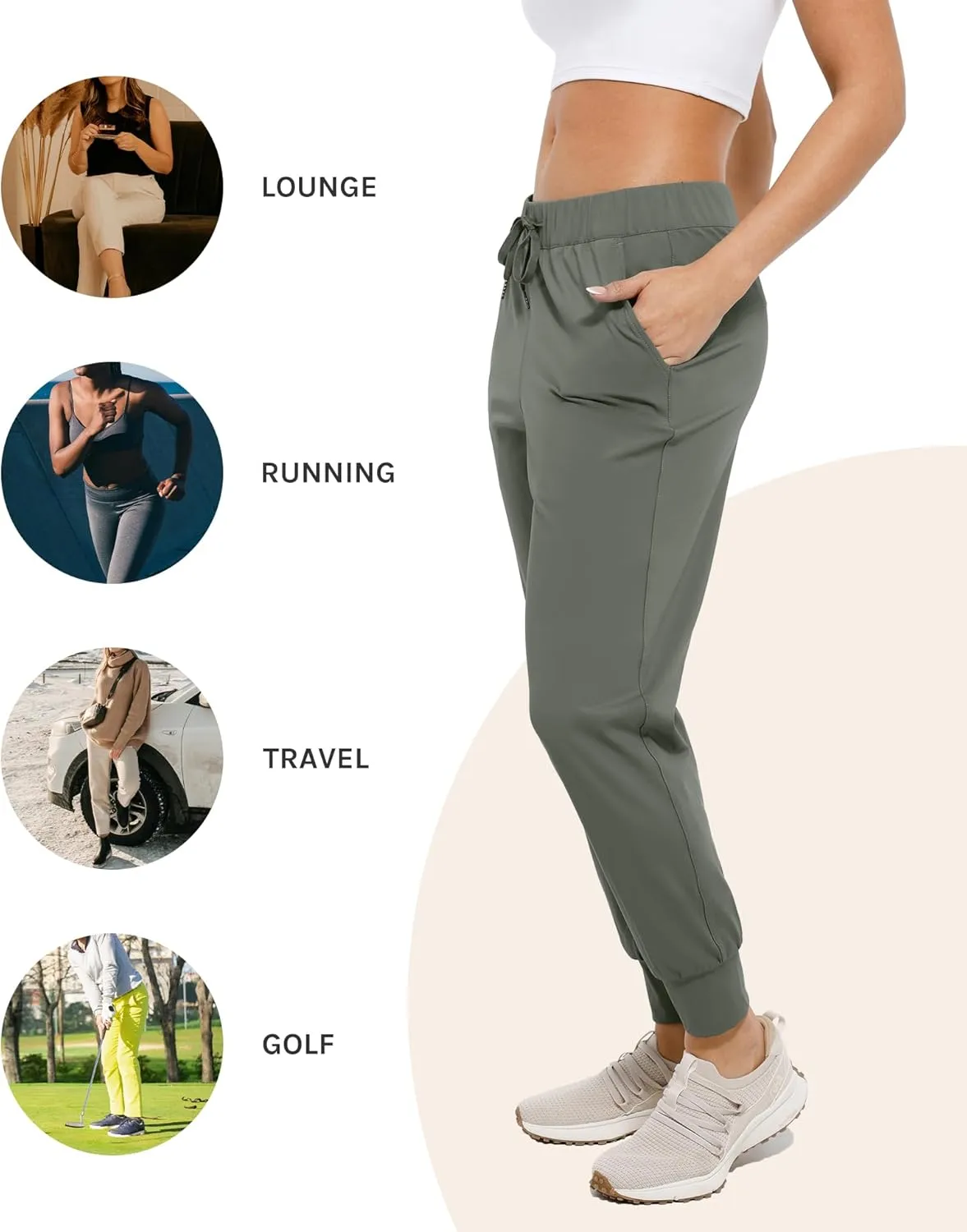 Womens Joggers with Pockets Ultra Soft Tapered Leg Joggers for Workouts and Running