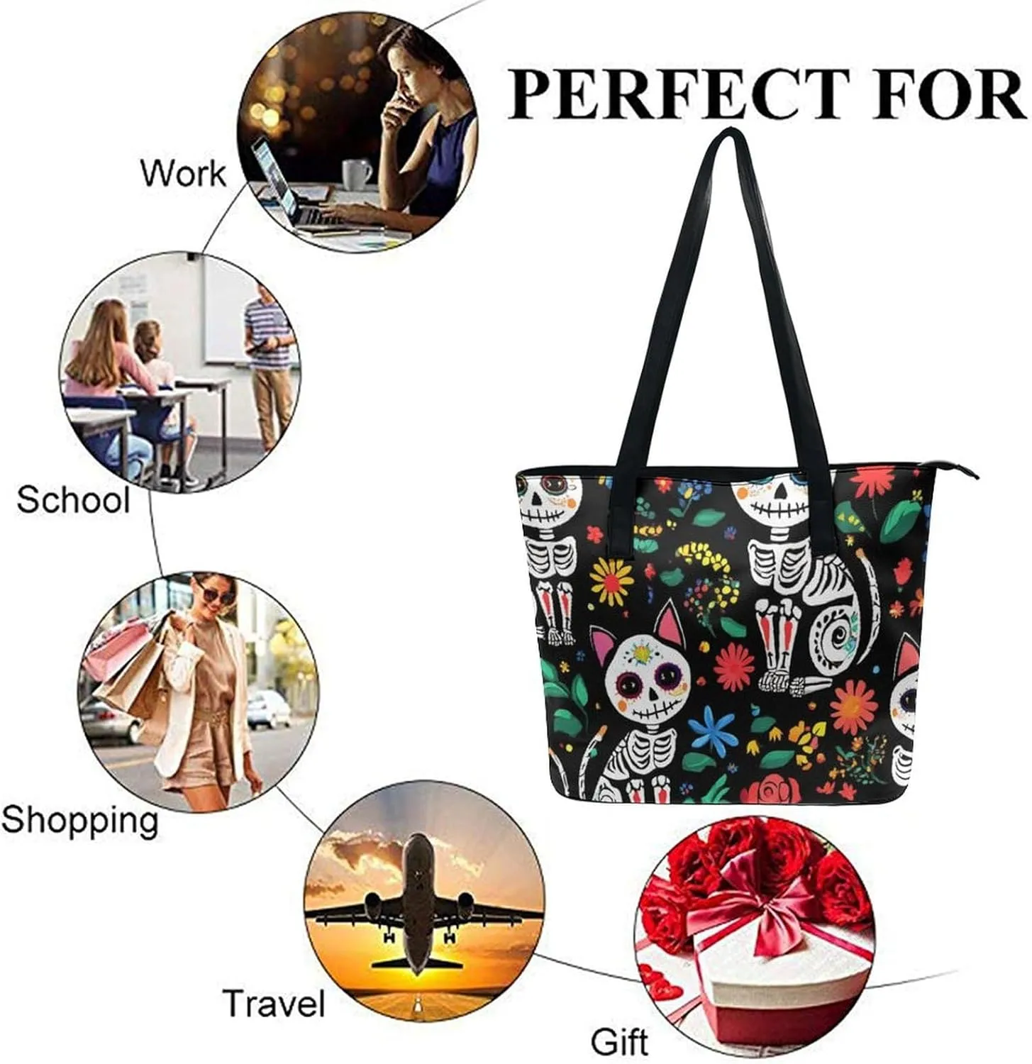 Women's Novelty Shoulder Bag, Lightweight Durable Handbag, Large Capacity Tote Bags for Laptop, Books