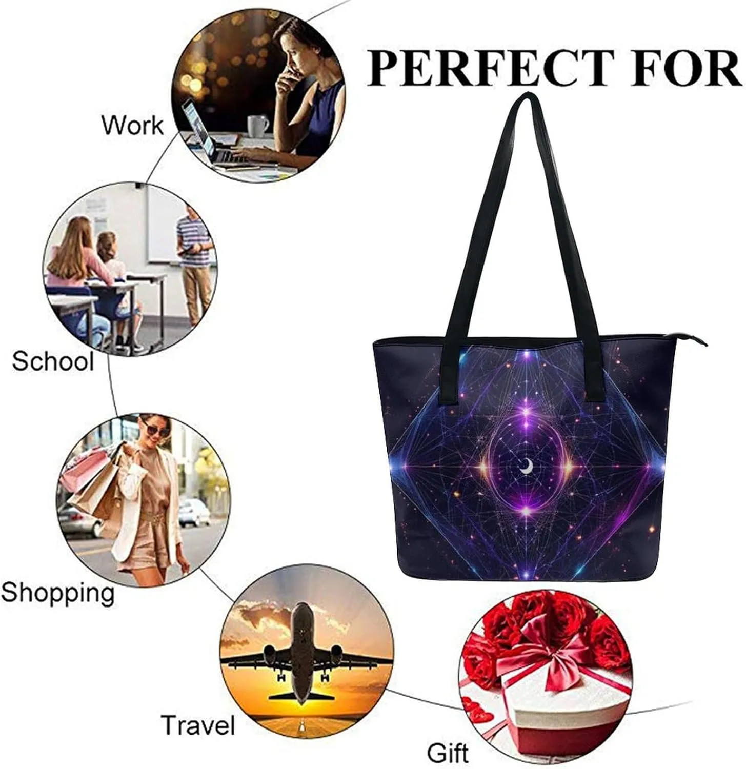 Women's Novelty Shoulder Bag, Lightweight Durable Handbag, Large Capacity Tote Bags for Laptop, Books