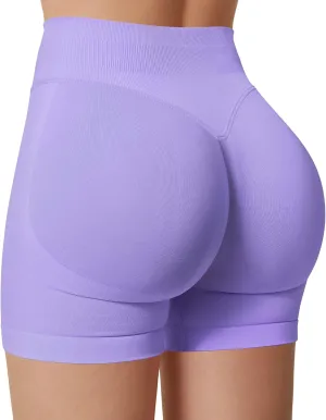 Womens Workout Gym Impact Shorts Seamless Hidden Scrunch Butt Lifting Yoga Shorts with High Waisted Tummy Control