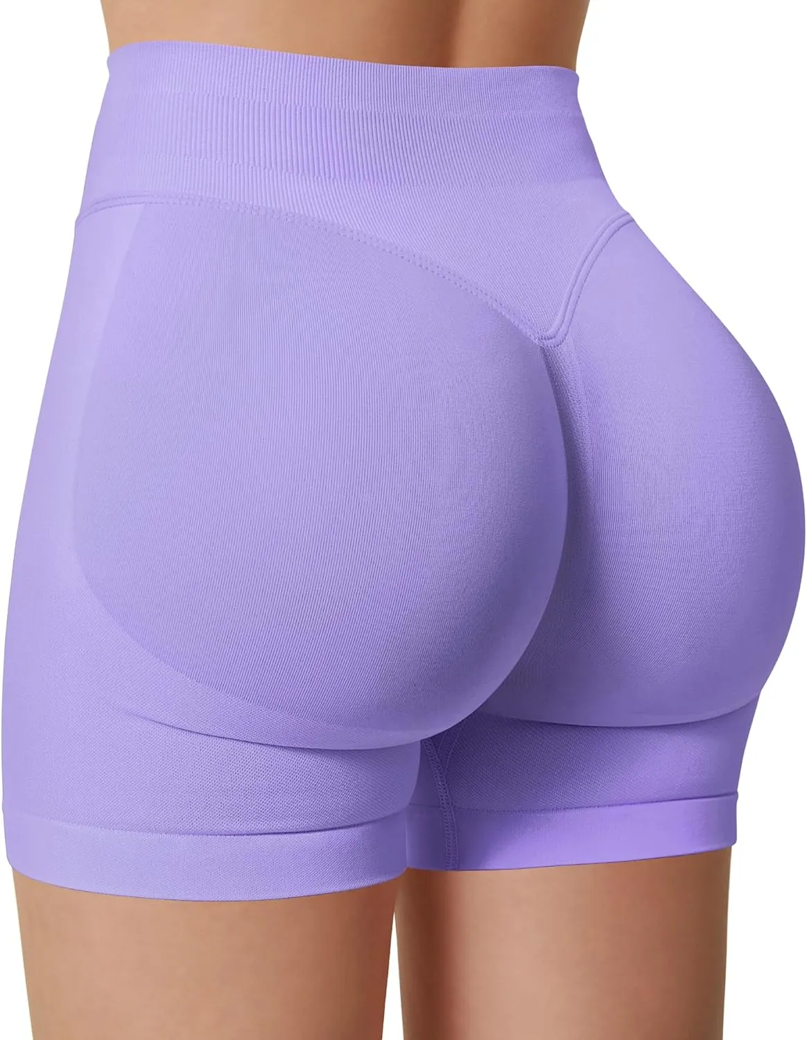 Womens Workout Gym Impact Shorts Seamless Hidden Scrunch Butt Lifting Yoga Shorts with High Waisted Tummy Control