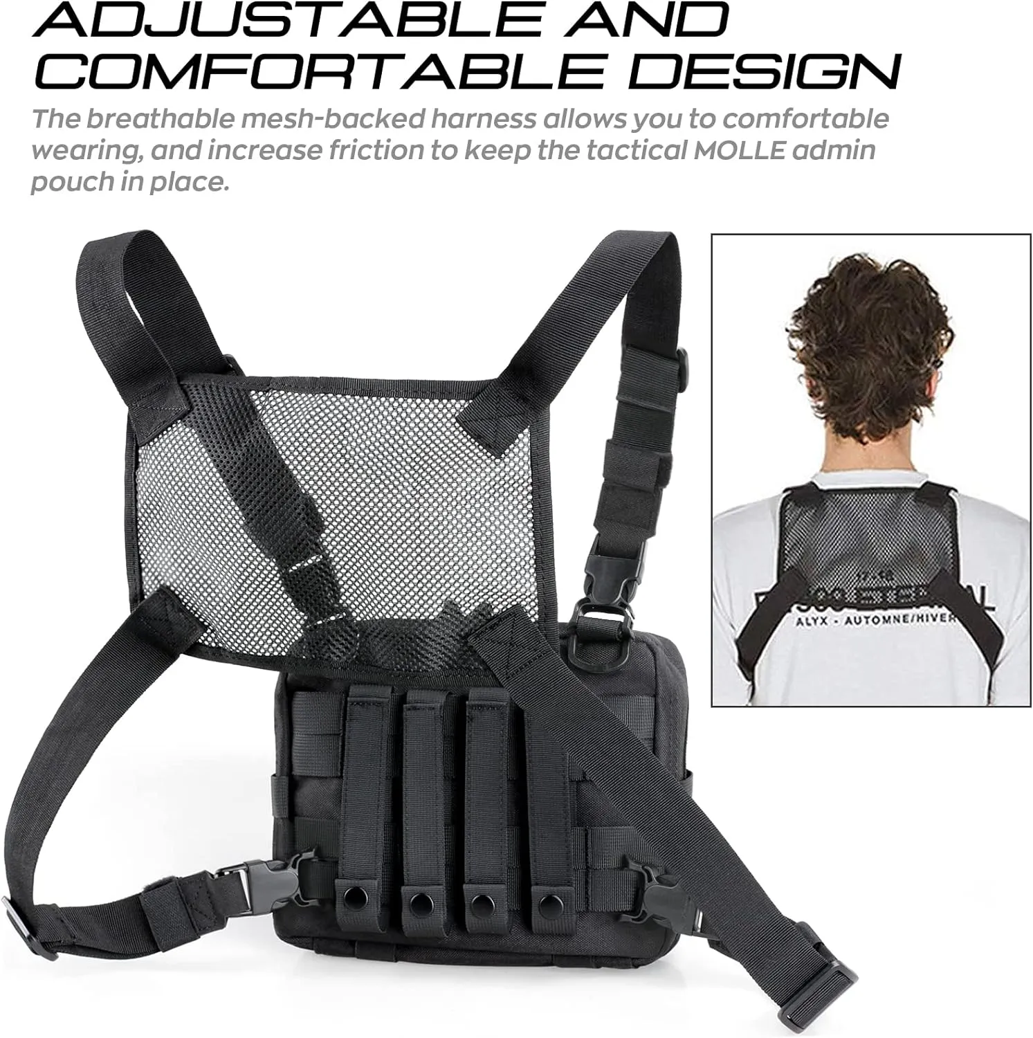 WYNEX Tactical Molle Admin Pouch of Laser Cut Design, Utility Pouches Molle Attachment Military Medical EMT Organizer with Map Pocket EDC EMT Pack IFAK Tool Holder Universal U.S.A Patch Included