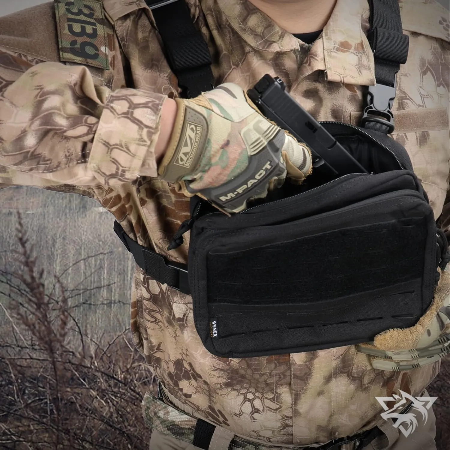 WYNEX Tactical Molle Admin Pouch of Laser Cut Design, Utility Pouches Molle Attachment Military Medical EMT Organizer with Map Pocket EDC EMT Pack IFAK Tool Holder Universal U.S.A Patch Included