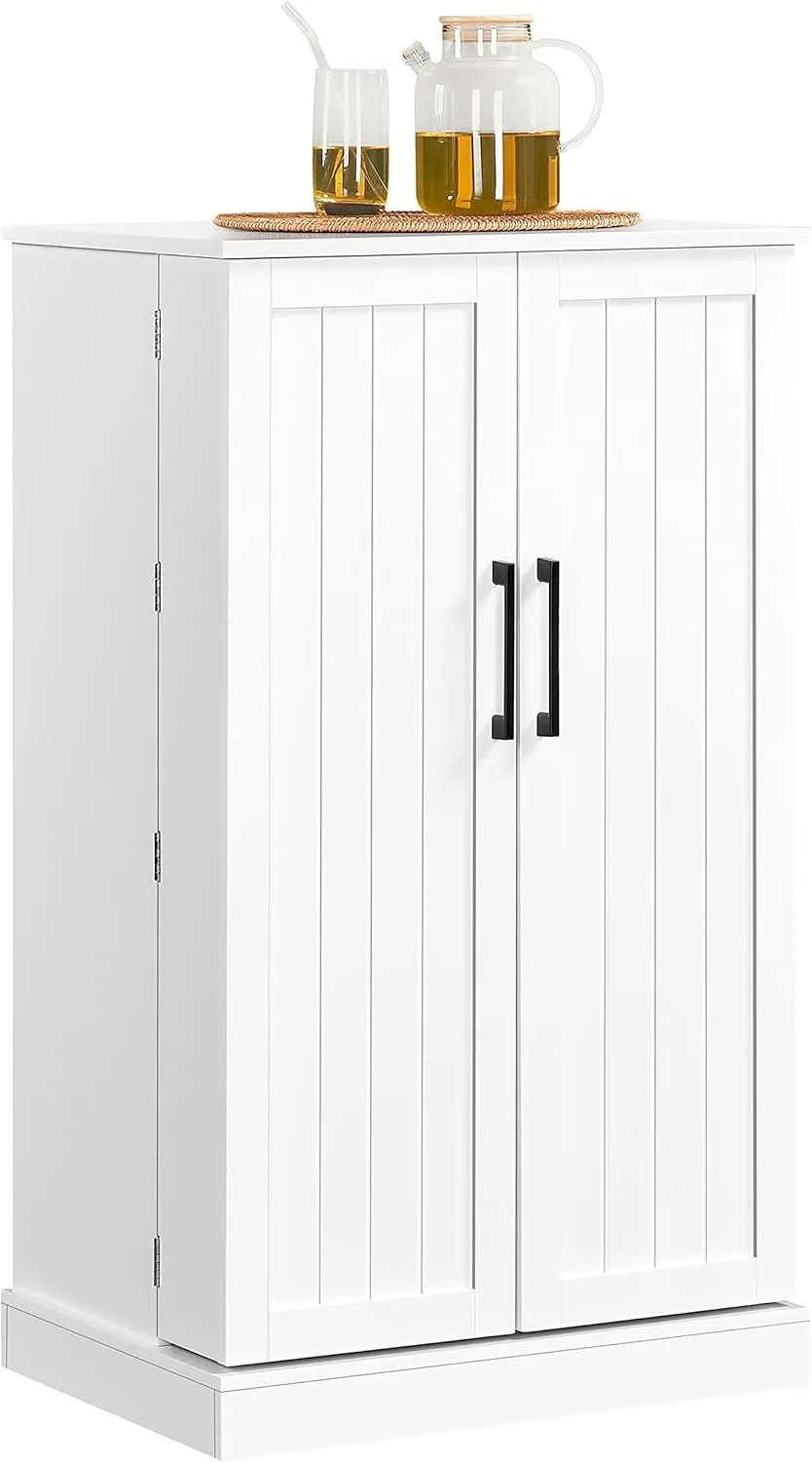 Yaheetech Storage Cabinet, Pantry Cabinet Cupboard with Door and Adjustable Shelves, Freestanding Utility Storage Cabinet for Dinning Room/Living Room, White