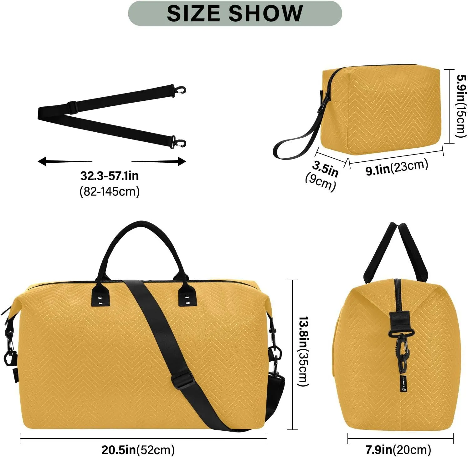 Yellow Orange Travel Duffle Bag Duffel Bags Weekender Bag Tote Gym Bag Overnight Duffle Bag Carry On Luggage Bags with Toiletry Bag for Men Women Airplanes Trip Sports Yoga Adults