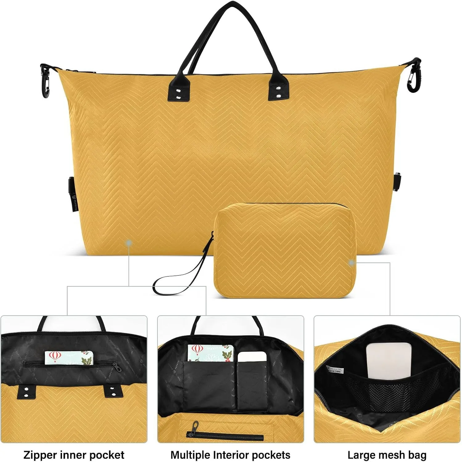 Yellow Orange Travel Duffle Bag Duffel Bags Weekender Bag Tote Gym Bag Overnight Duffle Bag Carry On Luggage Bags with Toiletry Bag for Men Women Airplanes Trip Sports Yoga Adults