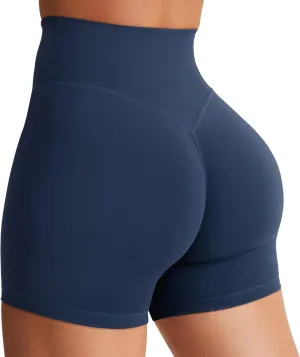 YEOREO Women's Biker Shorts 4.5" / 6" Workout Gym Shorts Craze High Waist Tummy Control Hidden Scrunch Running Yoga