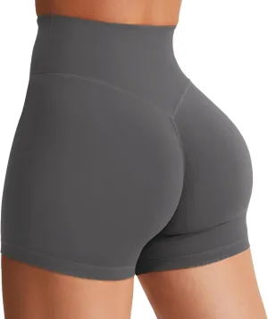 YEOREO Women's Biker Shorts 4.5" / 6" Workout Gym Shorts Craze High Waist Tummy Control Hidden Scrunch Running Yoga