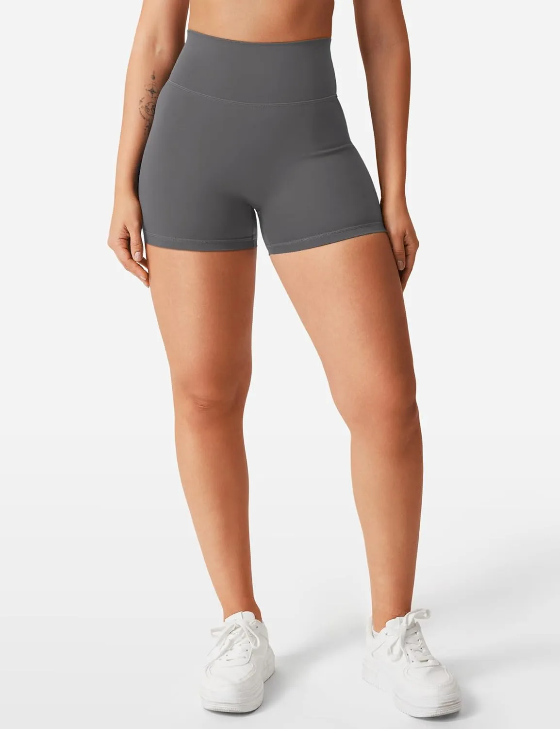 YEOREO Women's Biker Shorts 4.5" / 6" Workout Gym Shorts Craze High Waist Tummy Control Hidden Scrunch Running Yoga