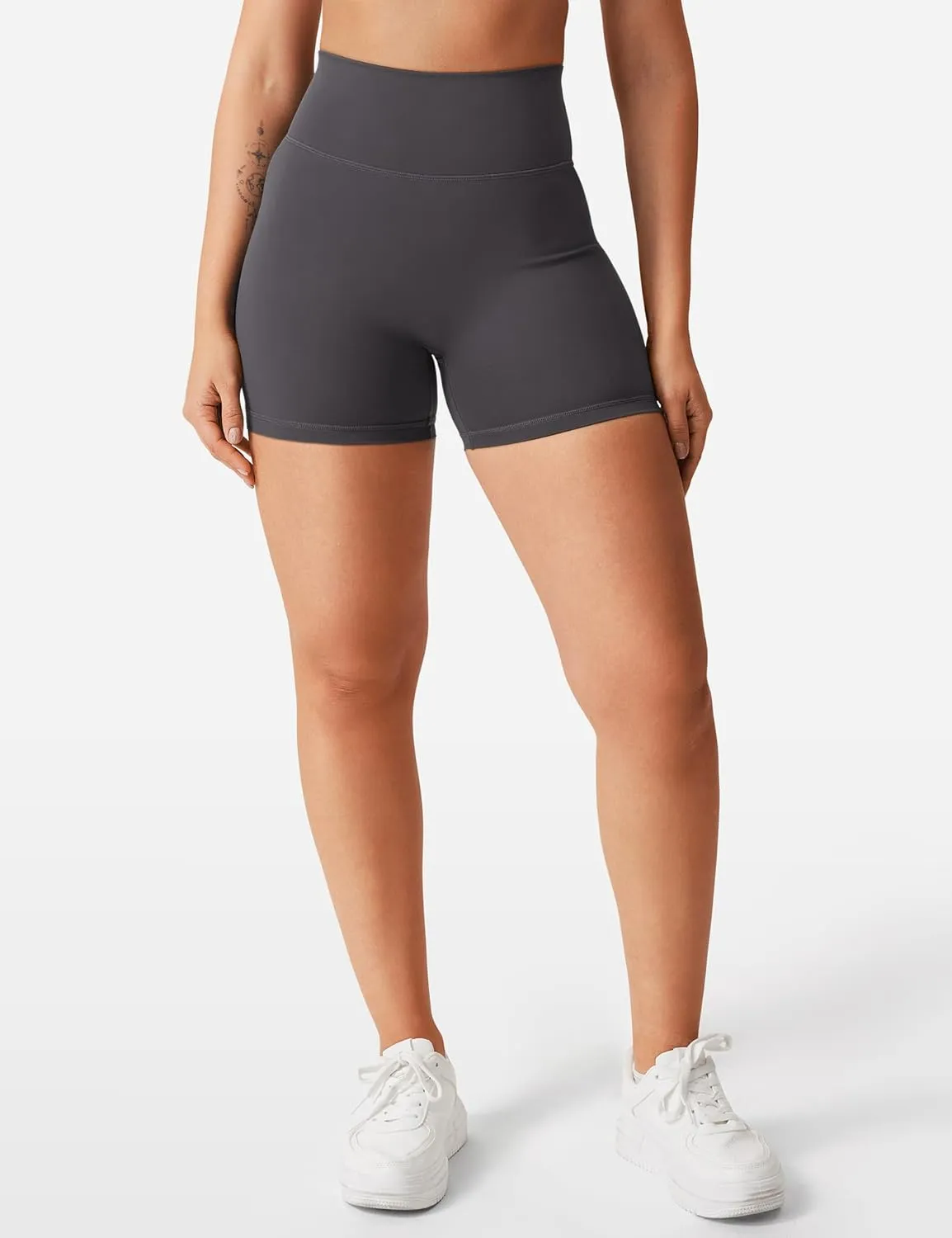 YEOREO Women's Biker Shorts 4.5" / 6" Workout Gym Shorts Craze High Waist Tummy Control Hidden Scrunch Running Yoga