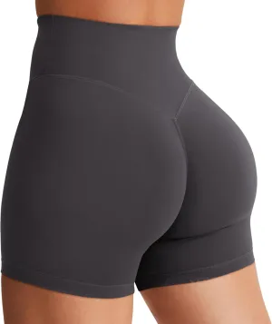 YEOREO Women's Biker Shorts 4.5" / 6" Workout Gym Shorts Craze High Waist Tummy Control Hidden Scrunch Running Yoga