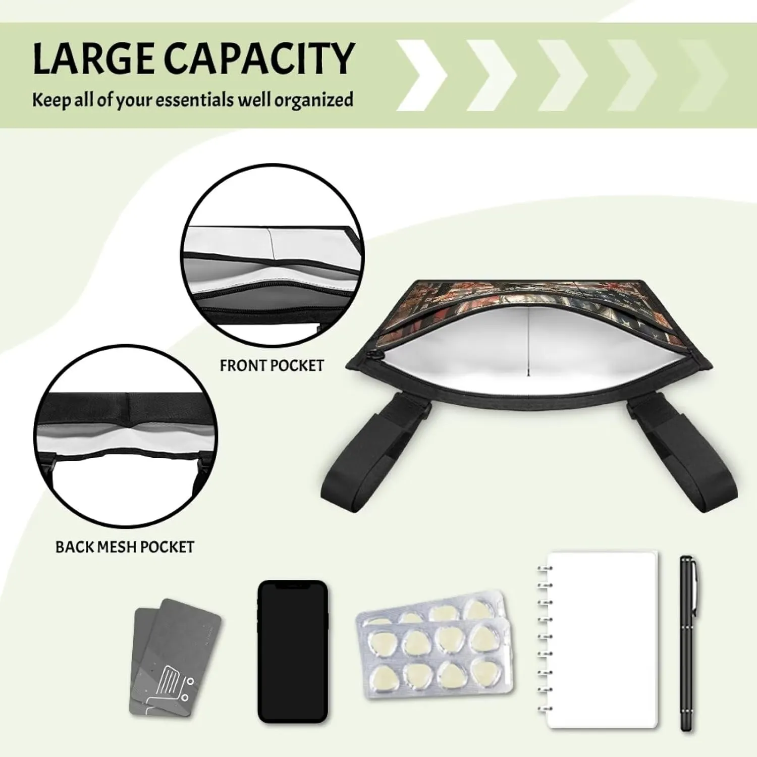 Yzaoxia Deer Wheelchair Accessories Side Bag for Adults Wheel Chair Bag Brown Wheelchair Bag Armrest Storage Pouch with Cup Holder Walker Organizer Pouches Portable Handicap Basket Roomy Zipper Pocket