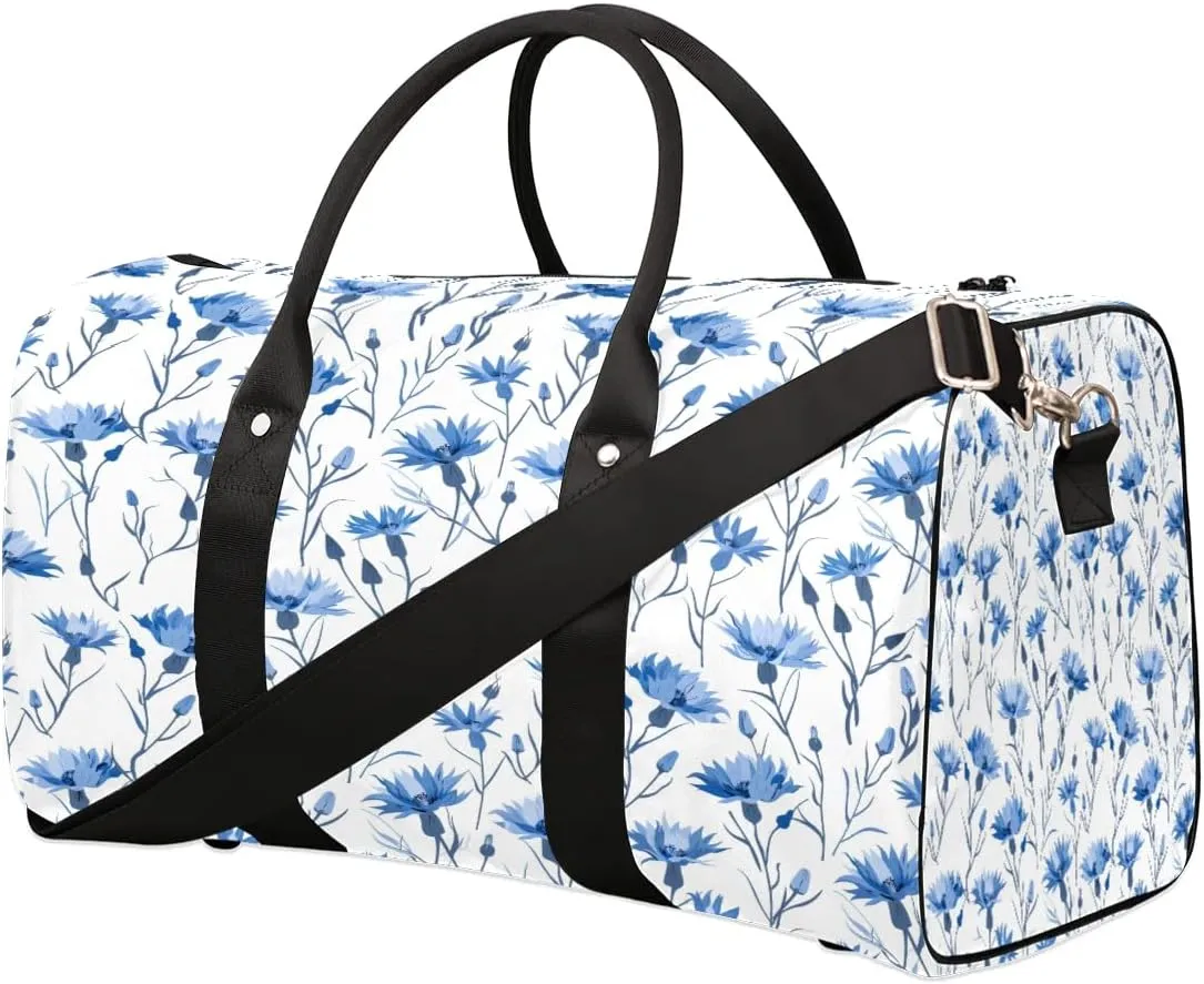 Yzrwebo Cornflower Flower Travel Duffle Bag for Men Women Corn Flower Overnight Weekender Bag Foldable Travel Duffel Bag Large Sports Gym Bag Waterproof Luggage Tote Bag Tear Resistant