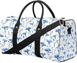 Yzrwebo Cornflower Flower Travel Duffle Bag for Men Women Corn Flower Overnight Weekender Bag Foldable Travel Duffel Bag Large Sports Gym Bag Waterproof Luggage Tote Bag Tear Resistant