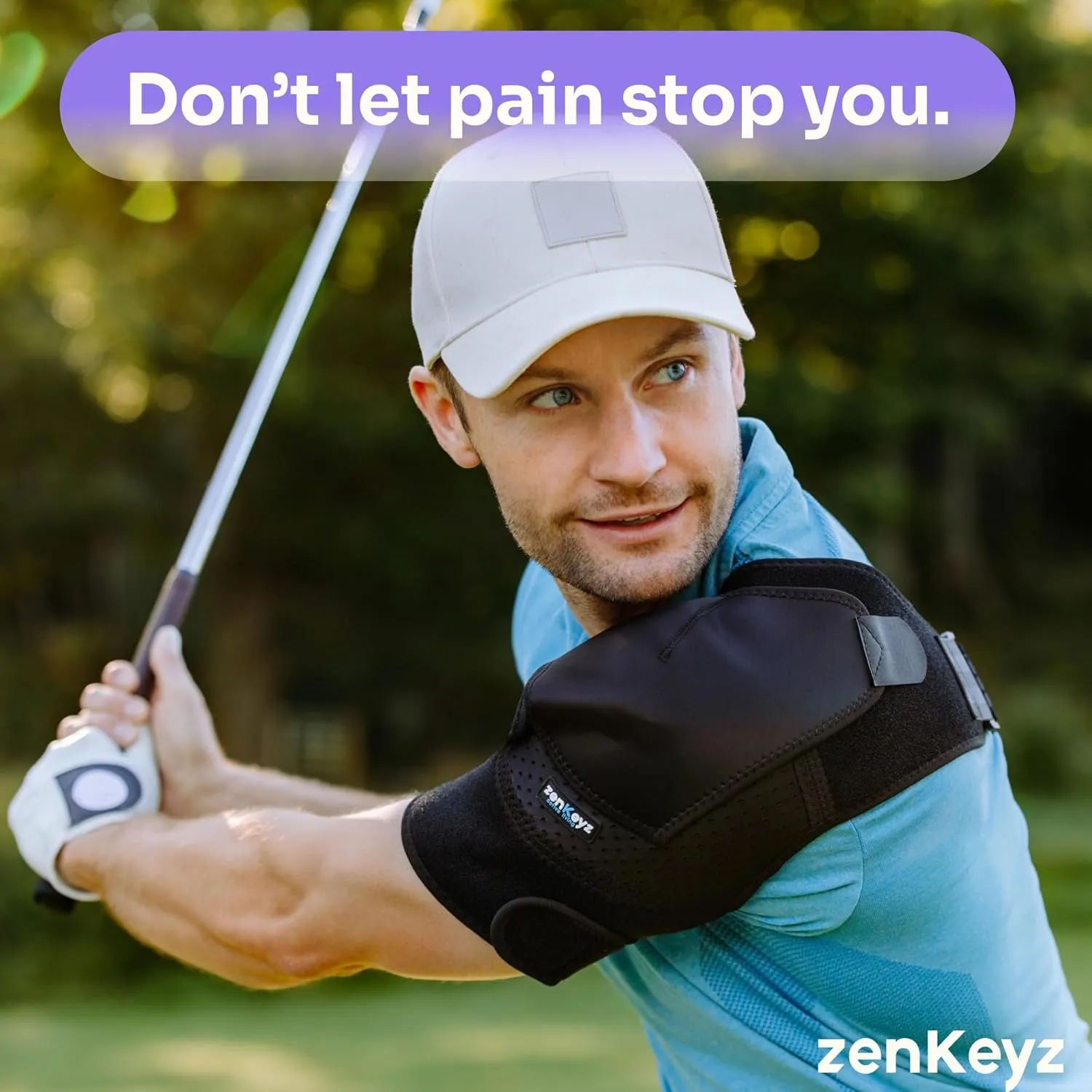 ZENKEYZ Shoulder Brace for Women & Men, Torn Rotator Cuff Shoulder Support, Copper Compression Sleeve - Dislocation, Injury Pain Relief Arm Sleeves for Men & Women, Left & Right (Black, L/XL)