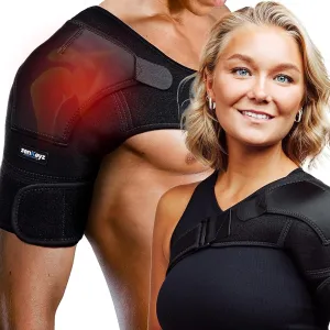 ZENKEYZ Shoulder Brace for Women & Men, Torn Rotator Cuff Shoulder Support, Copper Compression Sleeve - Dislocation, Injury Pain Relief Arm Sleeves for Men & Women, Left & Right (Black, L/XL)