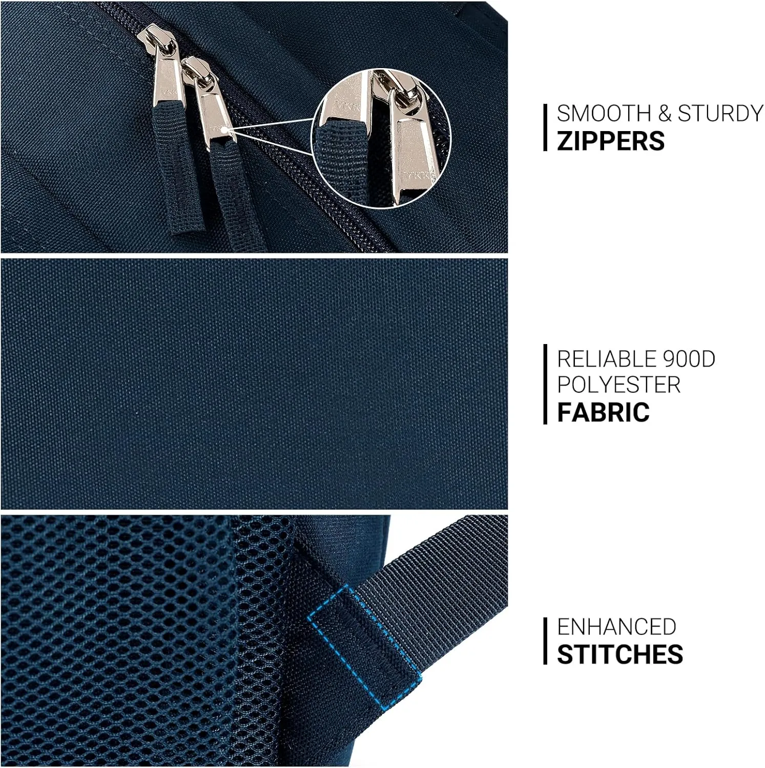 ZORFIN 36L Backpack for School, College, and Travel: Water Resistant Bookbag with 8 Compartments - Steel blue